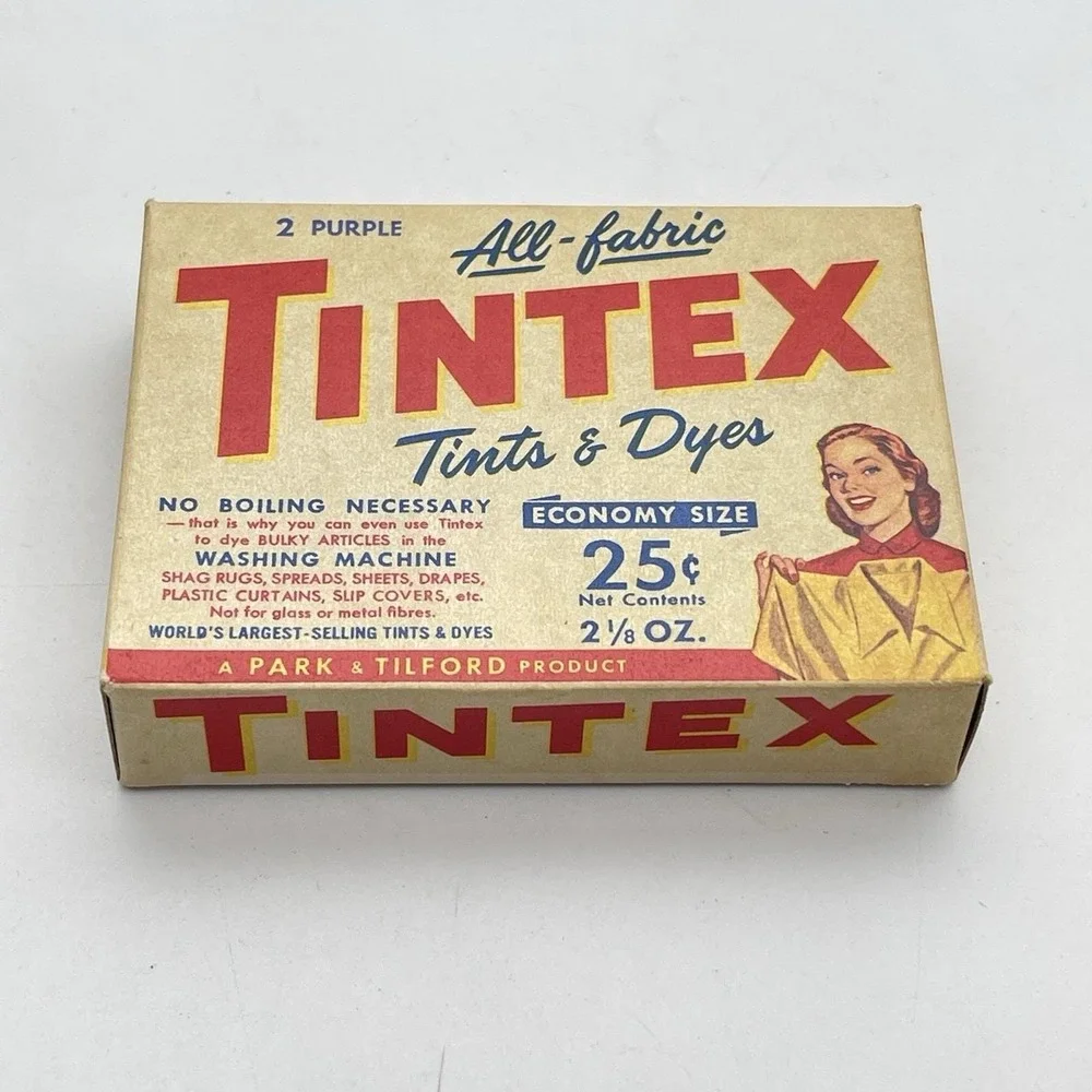 Vintage 1940s Tintex All Fabric Dye 2 Purple Economy Size NOS Unopened